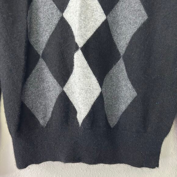 Women’s Apt. 9 cashmere Argyle crewneck knit sweater academic preppy classic M - Picture 3 of 10
